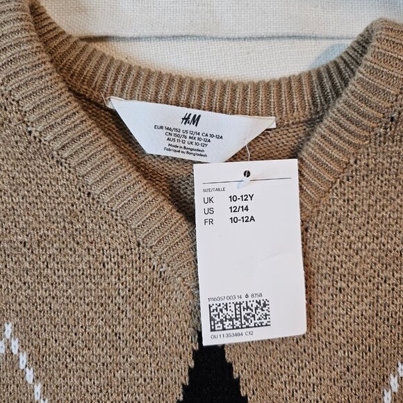H&M Jacquard Knit Kids Sweater - Size 12/14 Youth XL - Picture 4 of 5